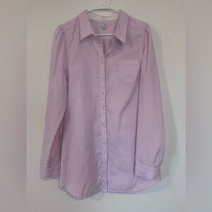 Odille Pink Stripe Button Down Long Sleeve Shirt Size 14